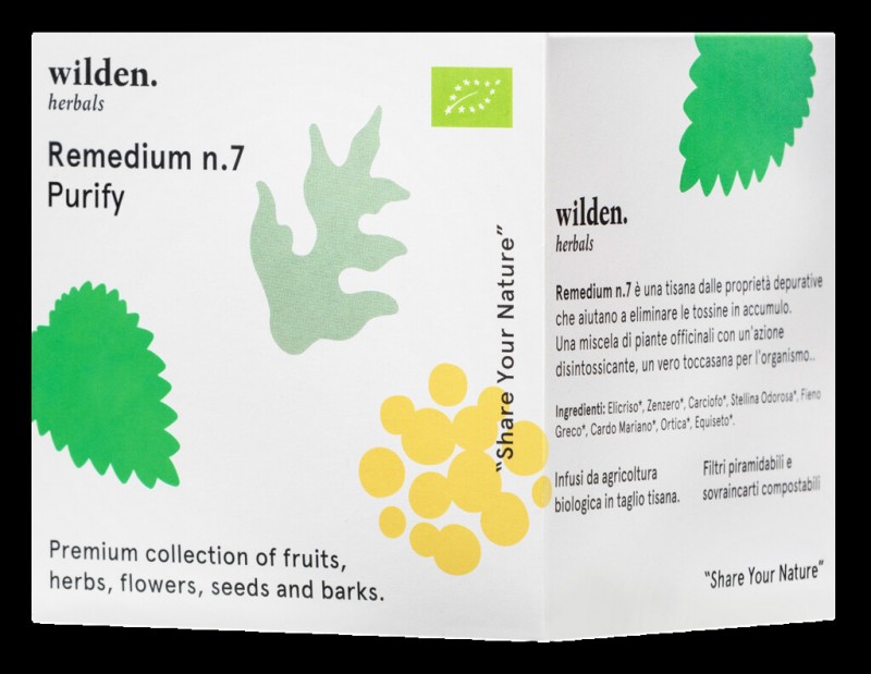 Remedium n.7 Purify Pack, Organic, Tea Blend Purify Pack, Sachet, Organic, Wild Herbals - 10x2g - pack