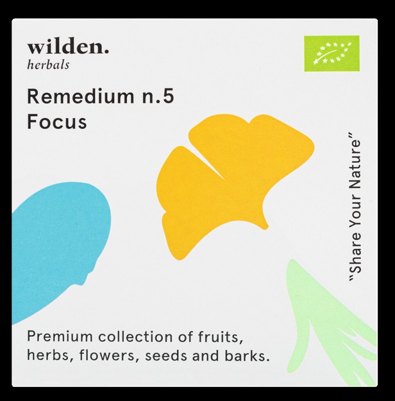 Remedium n.5 Focus Pack, Organic, Tea Blend Focus Pack, Bag, Organic, Wild Herbals - 10x2g - pack