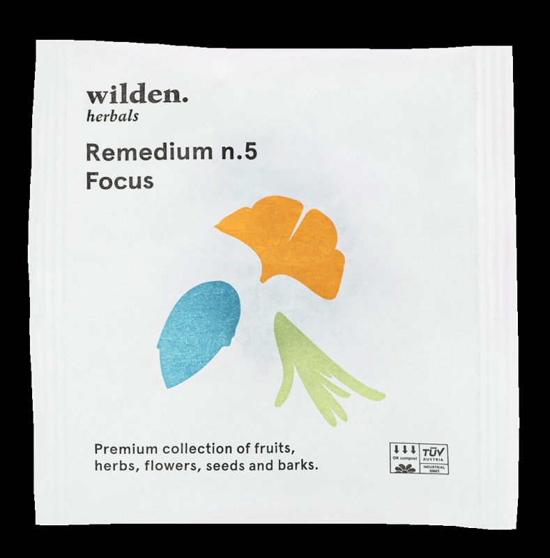 Remedium n.5 Focus Pack, Organic, Tea Blend Focus Pack, Bag, Organic, Wild Herbals - 10x2g - pack