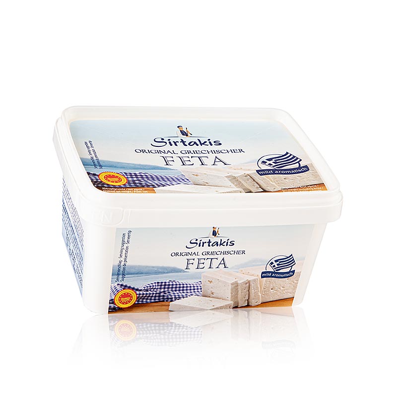 Griechischer Feta Käse g.U., Schafkäse, Sirtakis - 400 g - Pe-schale