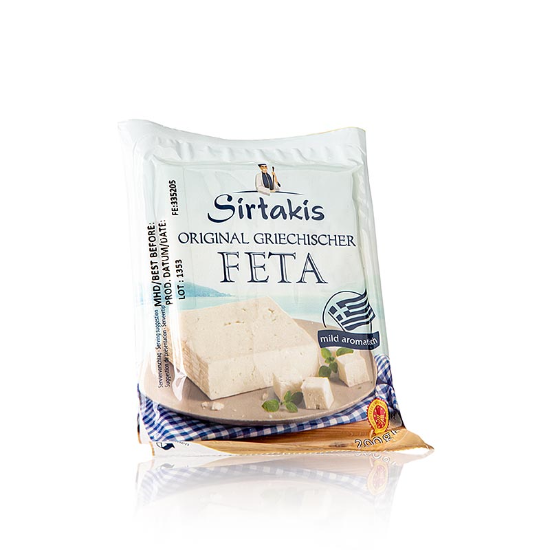 Griechischer Feta Käse g.U., Schafkäse, Sirtakis - 200 g - Vakuum