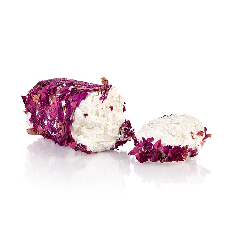 La Buchette with red rose petals, cheese preparation made from goat`s milk - 100g - Blister