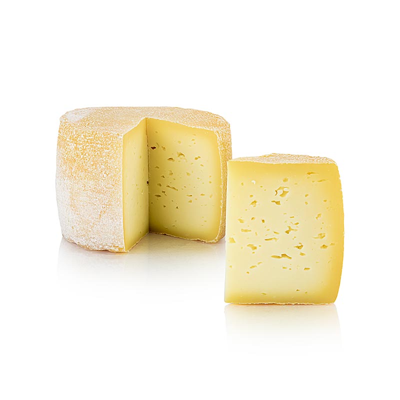 Deichkase pequeno, queso semiduro, aprox. 670 g, Hof Backensholz, ecologico - aproximadamente 670 gramos - vacio