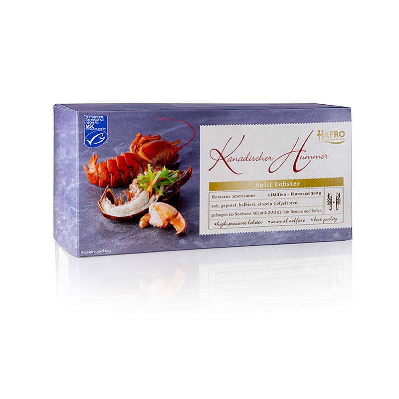 Canadian lobster, 2 halves, raw, hafro - 300g - Cardboard