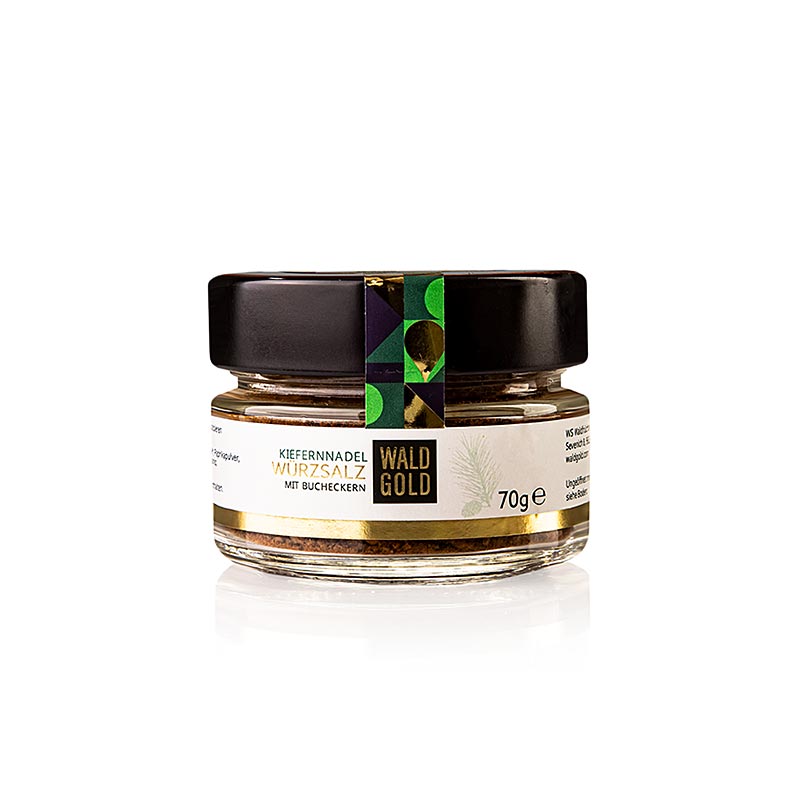 Sale aromatizzato agli aghi di pino, con faggiole, 70g, Waldgold - 70 g - Bicchiere