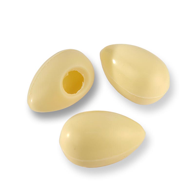 Praline egg hul kropp, hvit sjokolade, liten, 40x26 mm, Laderach (paske) - 343 stykker - Kartong