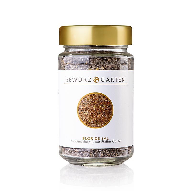 Spice Garden - Flor de Sal, handoeblet, med pebercuvee - 170 g - Glas