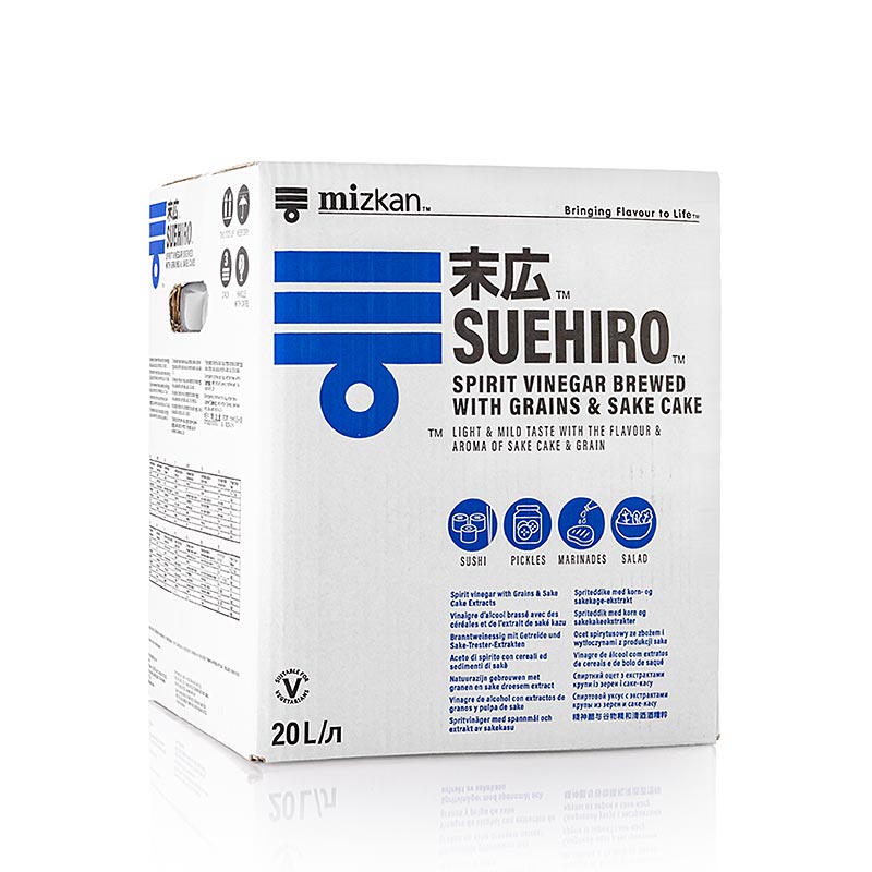 Sushi rice wine-wheat vinegar, Suehiro, with salt, Mizkan - 20 litres - Bag in box