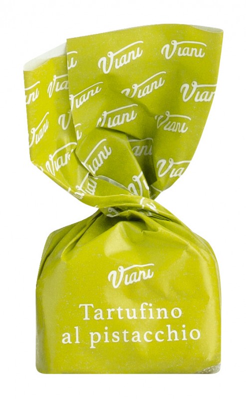 Tartufini dolci al pistacchio, sfusi, Weiße Schokoladentrüffel mit Pistazien, lose, Viani - 1.000 g - kg