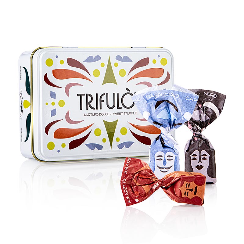 trifulot - Praline truffle mini Alba, dalam kotak hadiah logam, 3 jenis (DCA) - 100g - boleh