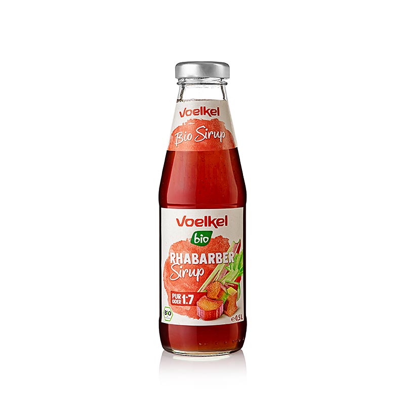 Syrop rabarbarowy, Voelkel, organiczny - 500ml - Butelka