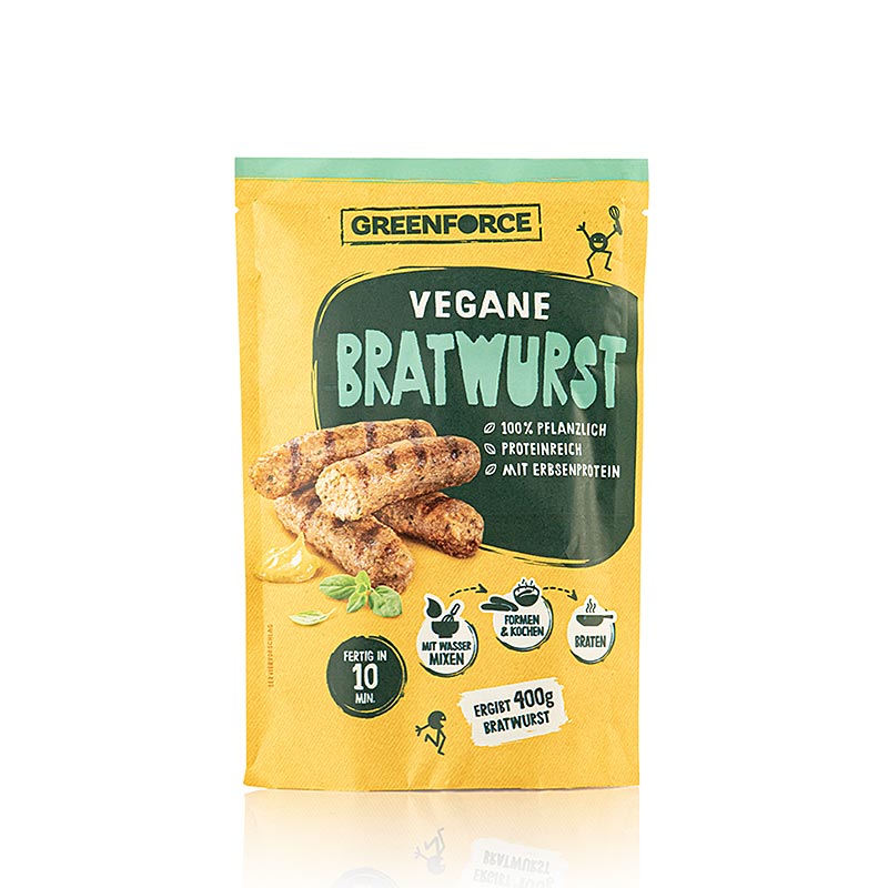 Greenforce Mix für vegane Bratwurst aus Erbsenprotein, Klassik - 125 g - Beutel