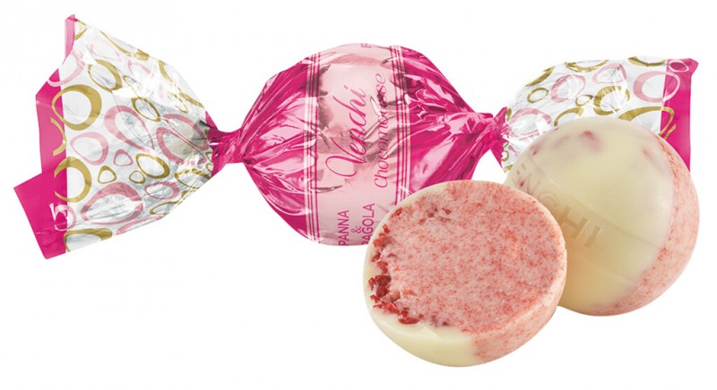 Strawberry & Cream Chocomousse Praline, Praline Erdbeer & Sahne m. Chocomousse, Venchi - 1.000 g - kg