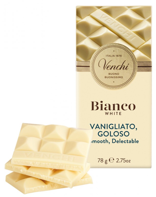 Tavoletta di cioccolato bianco, cioccolato bianco, Venchi - 78 g - Pezzo