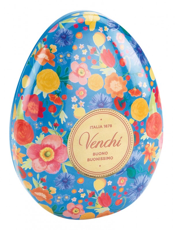 Lata de metal para huevos de Pascua, Huevo de Pascua con mezcla de chocolate, Lata, Venchi - 77g - poder