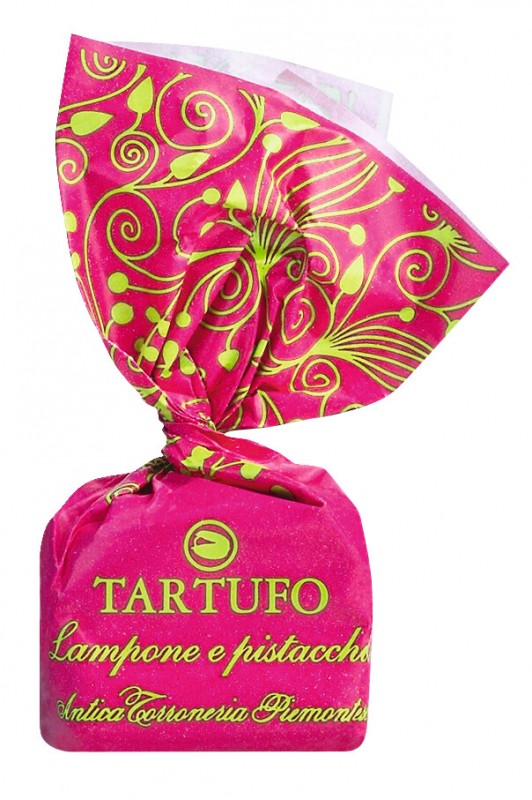 Tartufi dolci lampone e pistacchio, sfusi, tartufi di cioccolato con pistacchi e lamponi, sfusi, Antica Torroneria Piemontese - 1.000 g - kg