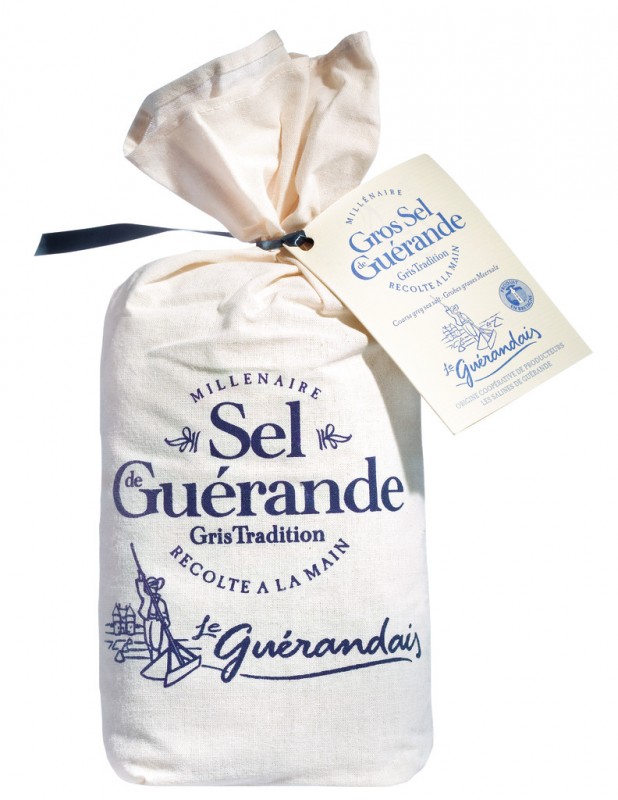 Gros Sel de Guerande, Gros Sel Marin de Bretagne, Sac en Lin, Le Guerandais - 750g - sac