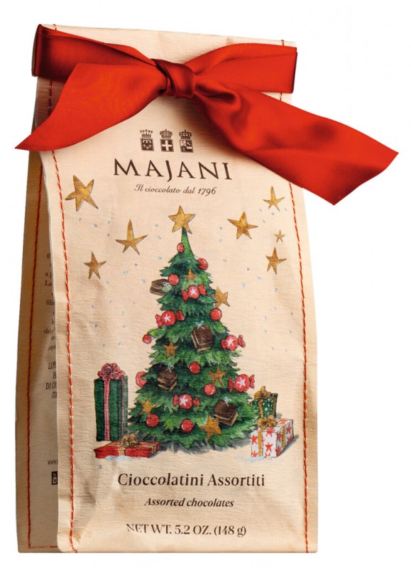 Kerstafhaalmaaltijden, chocolaatjes in kerstcadeauzakjes, Majani - 148g - pak