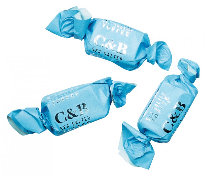 Toffees with Sea Salt, Creamy Chewy Candy with Sea Salt, Cartwright and Butler - 130 g - pack