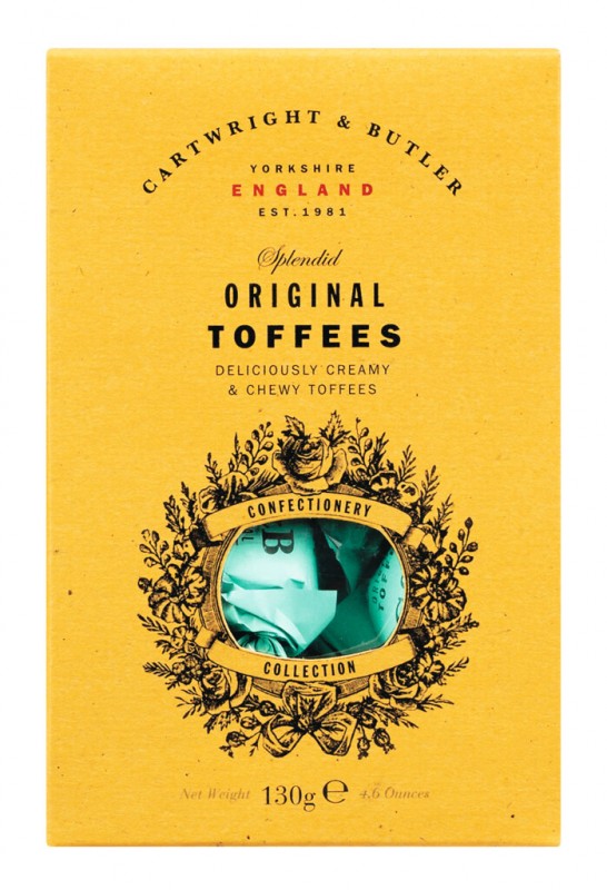 Toffees originaux, bonbons cremeux et moelleux, Cartwright et Butler - 130g - paquet