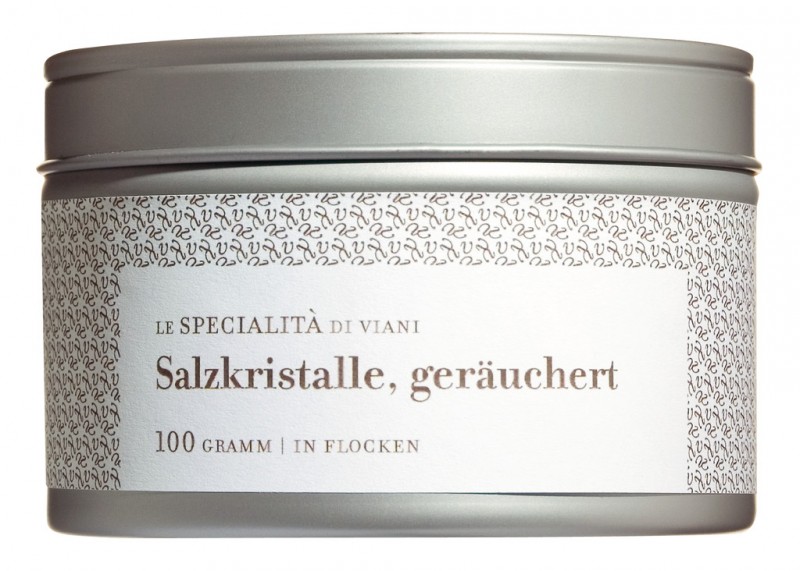 Saltkrystaller, røget, i flageform, fra Cypern, Le Specialita di Viani - 100 g - kan