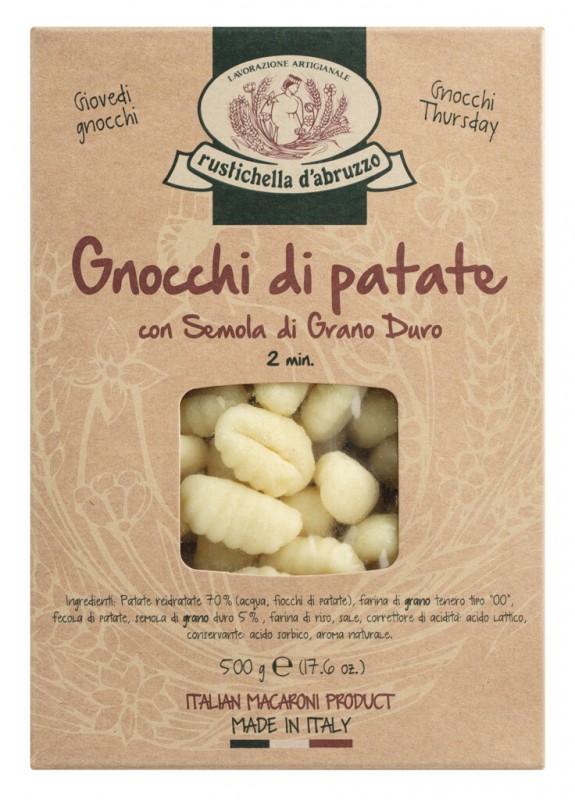 Gnocchi di patate, gnocchi di patate, Rustichella - 500 g - pacchetto