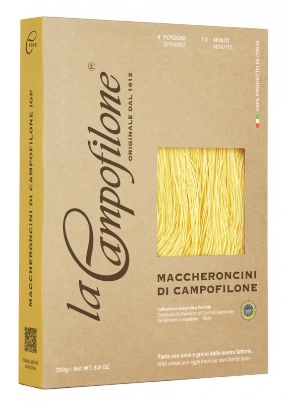 Maccheroncini di Campofilone IGP, Eiernudeln, feines Engelshaar, La Campofilone - 250 g - Packung