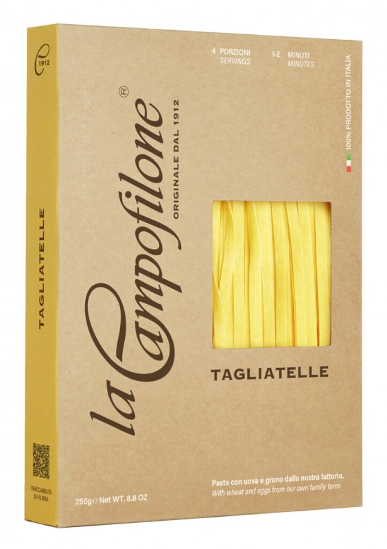 Tagliatelle, Eiernudeln, La Campofilone - 250 g - Packung