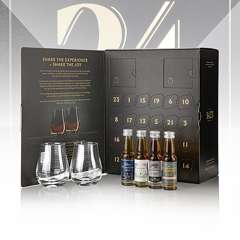 Calendario dell`Avvento 24 Giorni di Rum - Edizione Nera (Nero) - 480 ml - Cartone