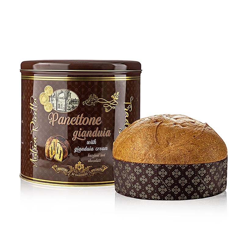 Gateau de Noel Panettone - Gianduia (noisette et chocolat), Lazzaroni - 750g - peut