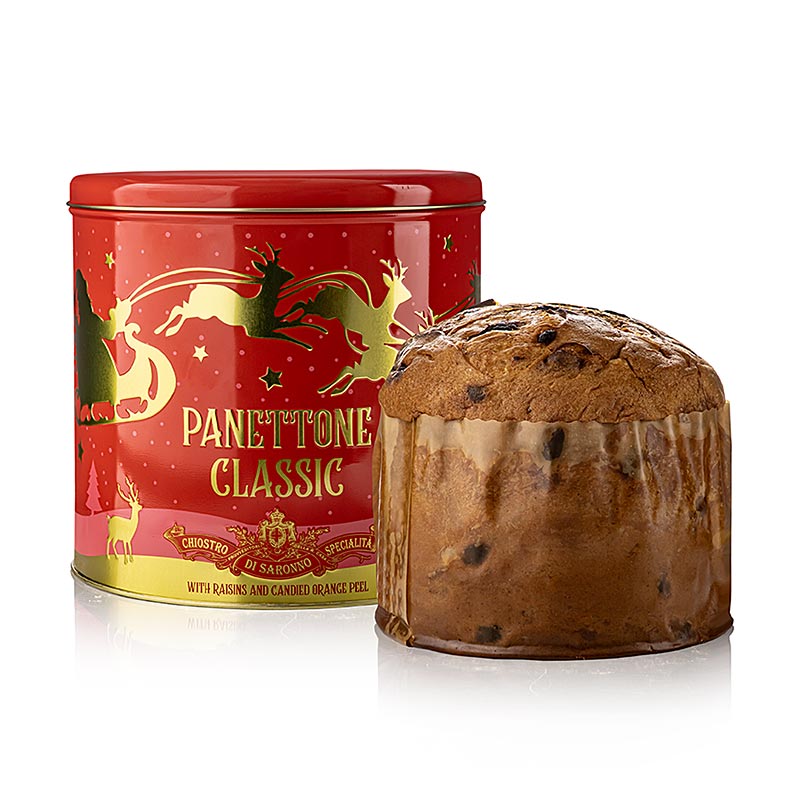 Panettone de gateau de Noel - classique, boite en metal Renne, Lazzaroni - 750g - peut