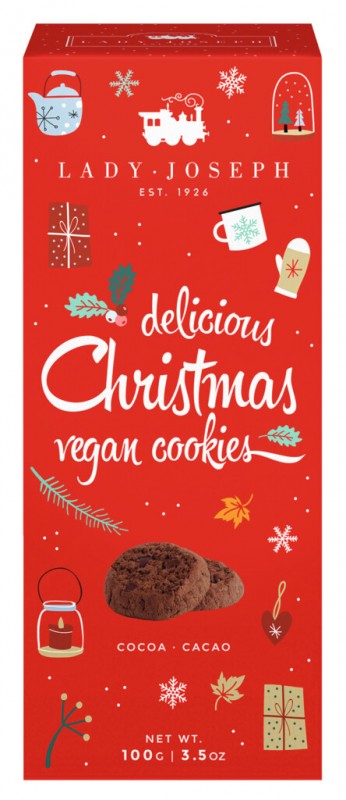 Christmas Cookies, chocolate cookies, vegan, Lady Joseph - 100 g - pack