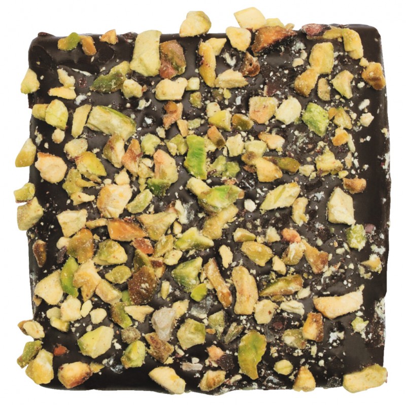 Caramel and Chocolat noir et pistaches grillees, Salted butter caramel with pistachios, Dolfin - 45g - pack