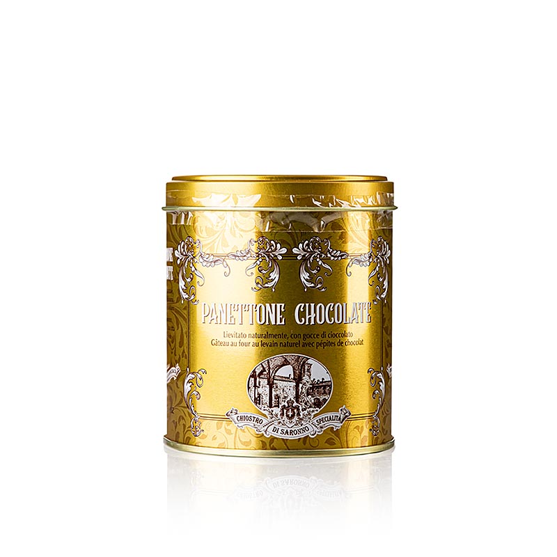 Panettone de gateau de Noel avec pepites de chocolat, boite metallique, lazzaroni - 100g - peut