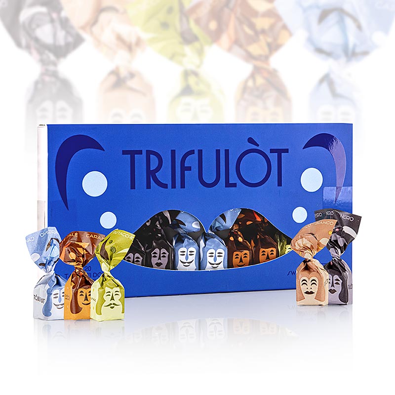 trifulot - Trüffelpralinen Alba mini, 5 Sorten (20 Stück), 145g, Tartuflanghe - 145 g, 20 Stück - Box