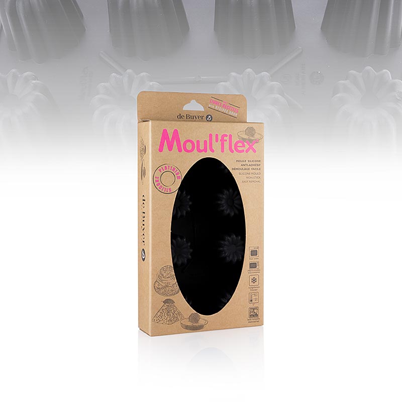 Baking mold silicone Elastomoule, 8 Bordelais (canneles), 8.2cl, de Buyer (1968.01) - 1 piece - lots