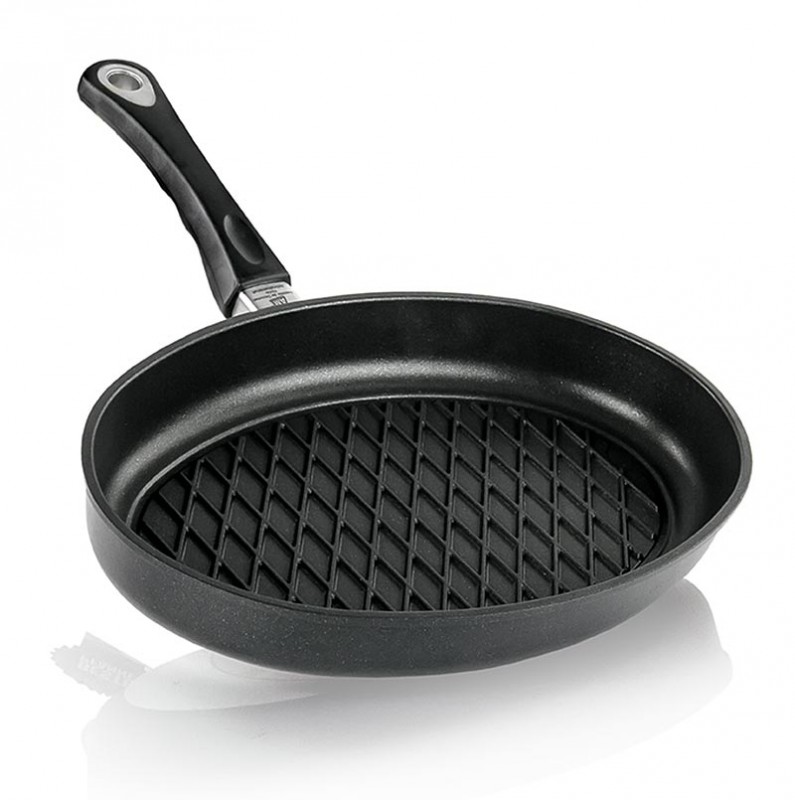 AMT Gastroguss, grill pan, oval, with BBQ diamond pattern 35x24cm - 1 piece - Loose