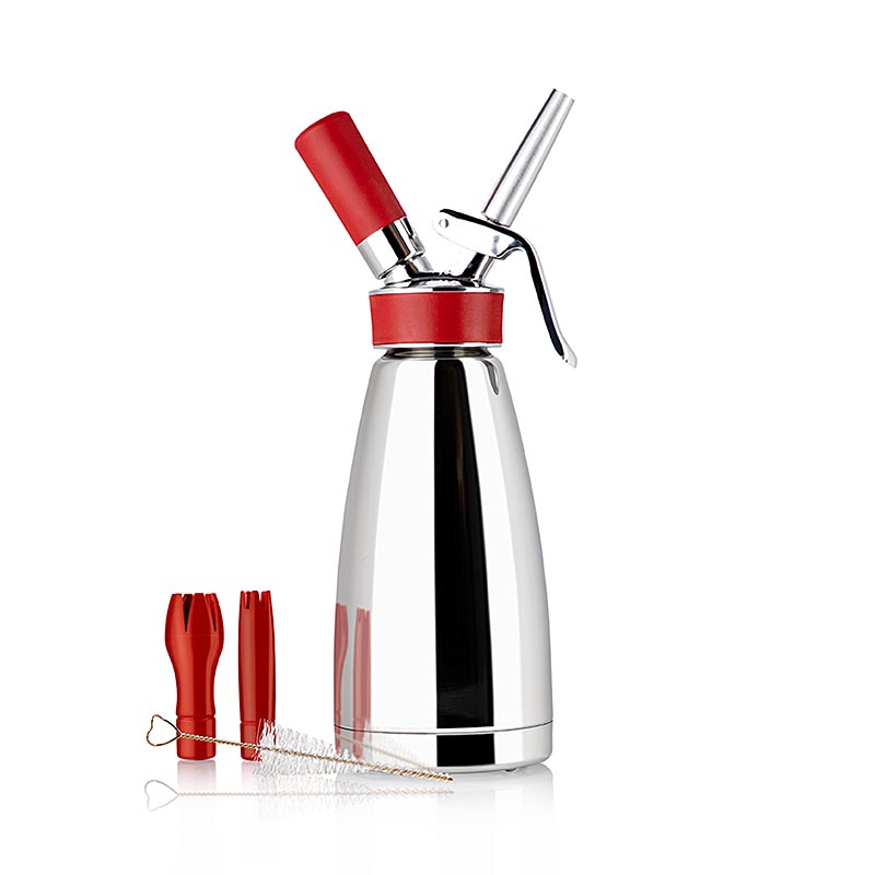 Espuma - Thermo Sprayer Plus Whip, complete, polished stainless steel, 500 ml, red - 1 pc - carton