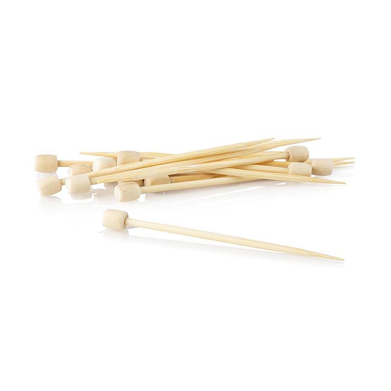 Bamboo skewers Drum, 7 cm, with white knob - 40 hours - bag