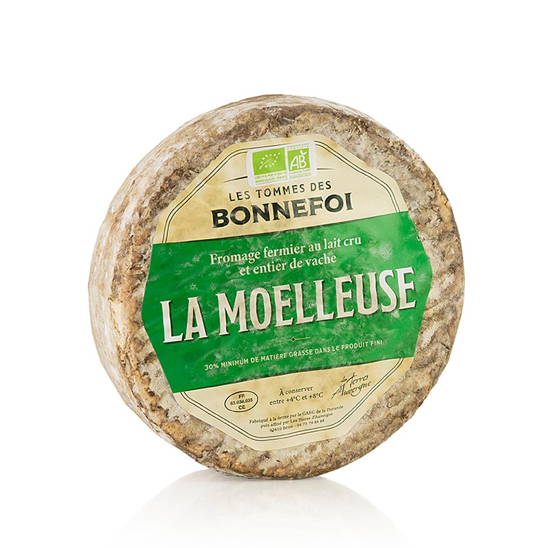 Tomme fermier La Moelleuse, semi-hard cheese, whole wheel, ORGANIC - approx. 900 g - No