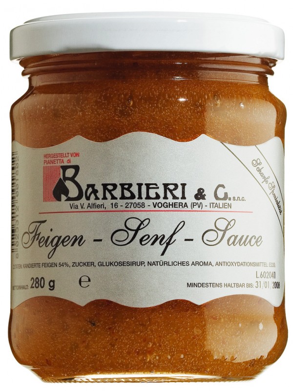 Salsa di fichi, sauce moutarde aux figues, epice-sucre, Barbieri - 212 ml - Verre