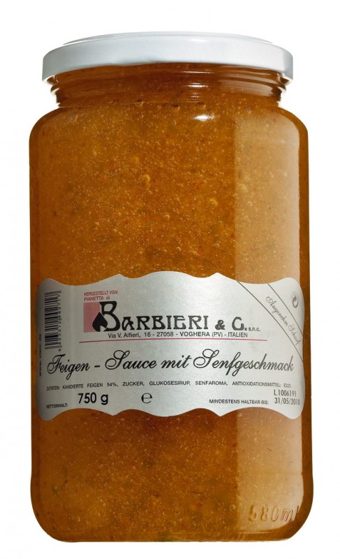 Salsa di fichi, sauce moutarde aux figues, epice-sucre, Barbieri - 580 ml - Verre