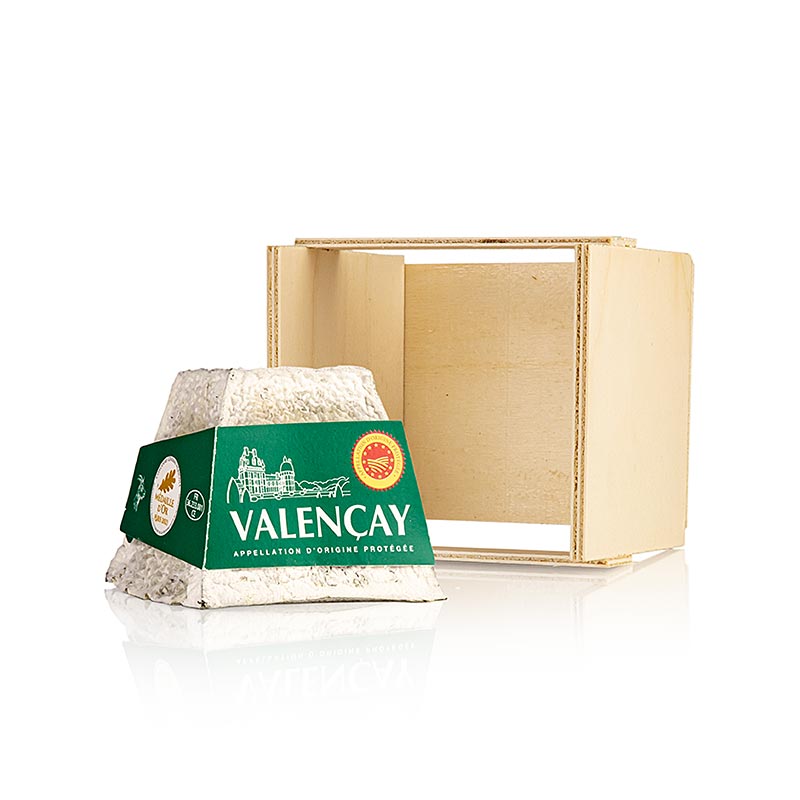 Valencay AOP (goat pyramid), soft cheese - 220 g - wooden box