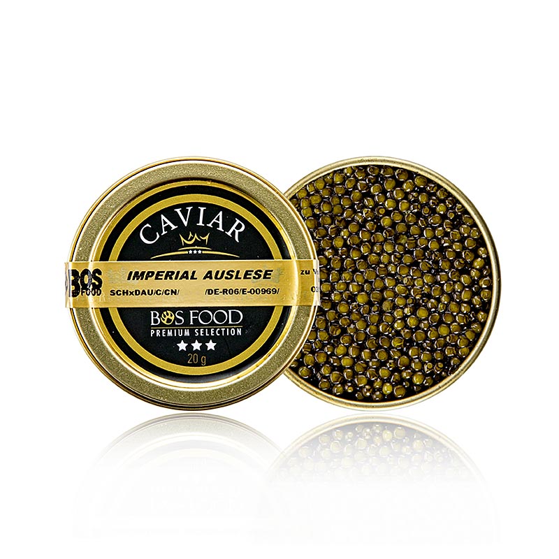 Imperial Elite Caviar, Crossing Amur x Kaluga sturgeon (schrenckii x dau), China - 20 g - Glass