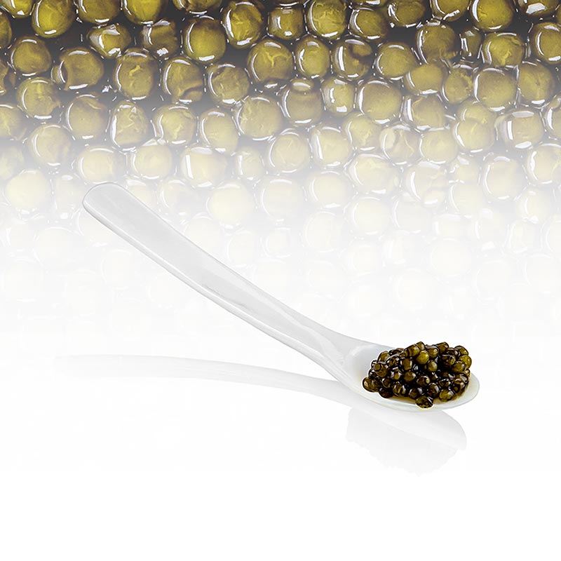 Caviar de selecao imperial, cruzamento de esturjao Amur x Kaluga (schrenckii x dau), China - 20g - Vidro