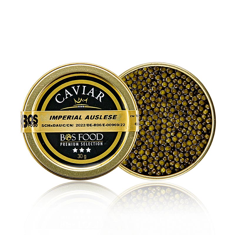 Imperial Elite Caviar, Crossing Amur x Kaluga sturgeon (Schrenckii x dau), China - 30 g - Glass