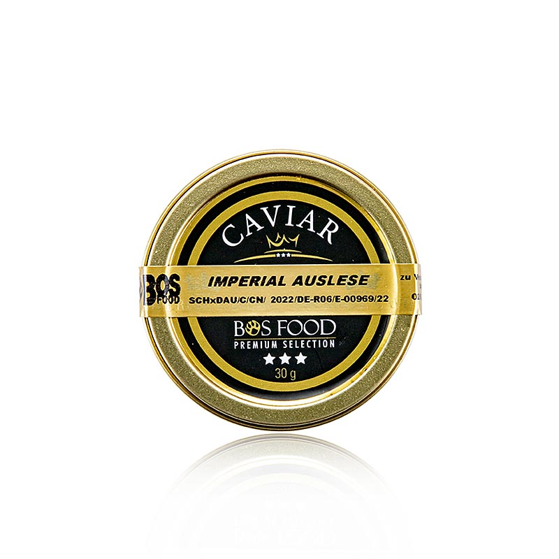 sélection de caviar Imperial, traversant lAmour x Kaluga esturgeon (schrenckii x dau), Chine - 30 g - Verre