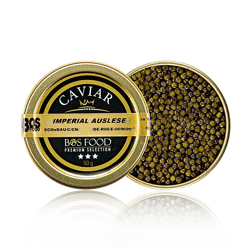 Caviale di selezione imperiale, storione incrocio Amur x Kaluga (schrenckii x dau), Cina - 50 g - Potere