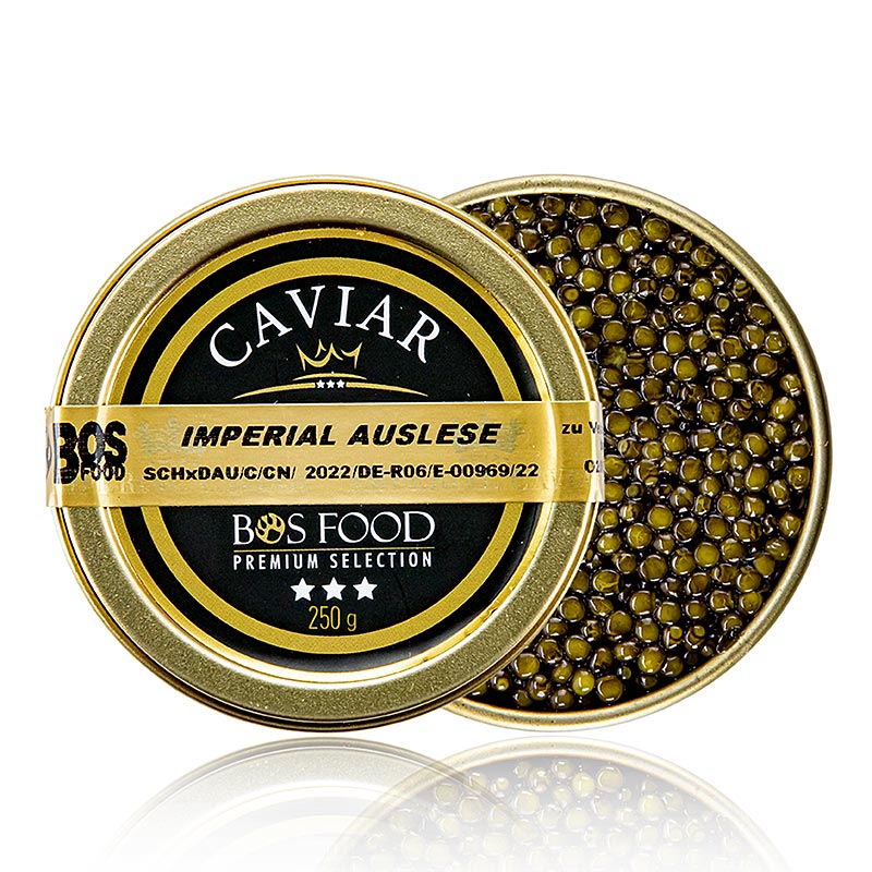 Imperial kaviar udvælgelse, krydser Amur x Kaluga stør (schrenckii x dau), Kina - 250 g - Tin