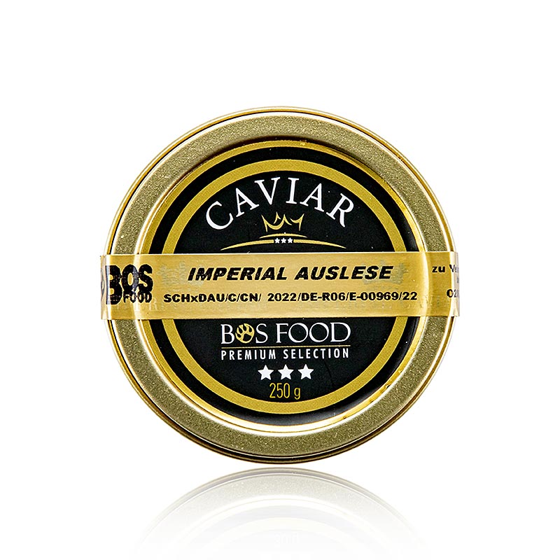 Imperial kaviar udvælgelse, krydser Amur x Kaluga stør (schrenckii x dau), Kina - 250 g - Tin